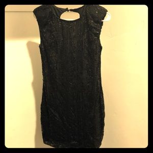 Black Sequined Cocktail Dress
